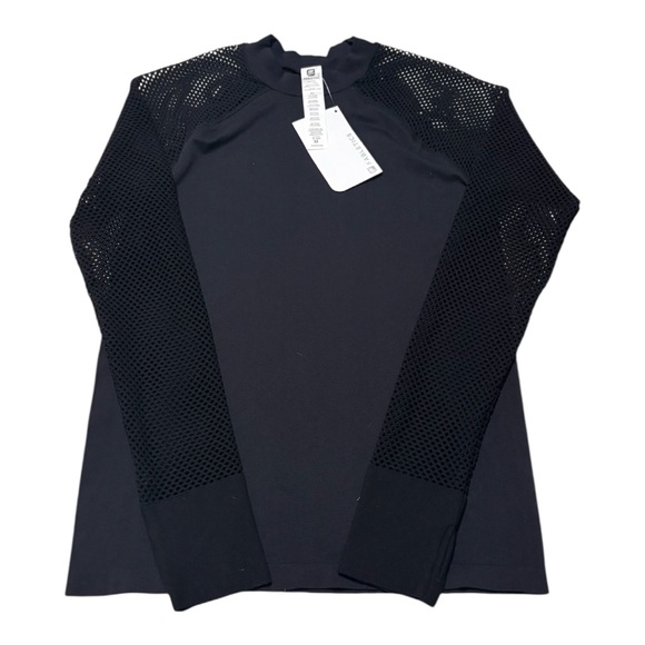 Fabletics Black Mesh Sleeve Sweatshirt - Picture 1 of 4